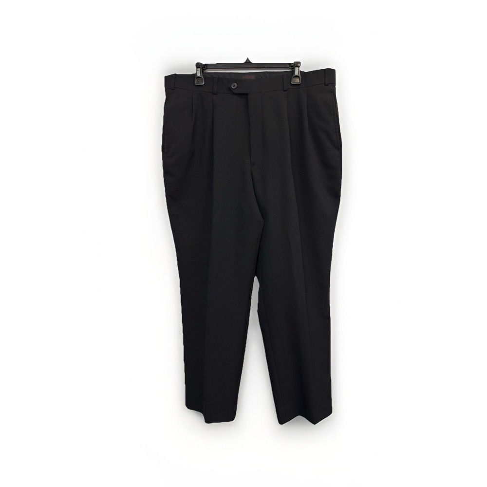 GIANNI VIRONI Men's Pleated Pants Black Size 38X30 Dress Trousers‎